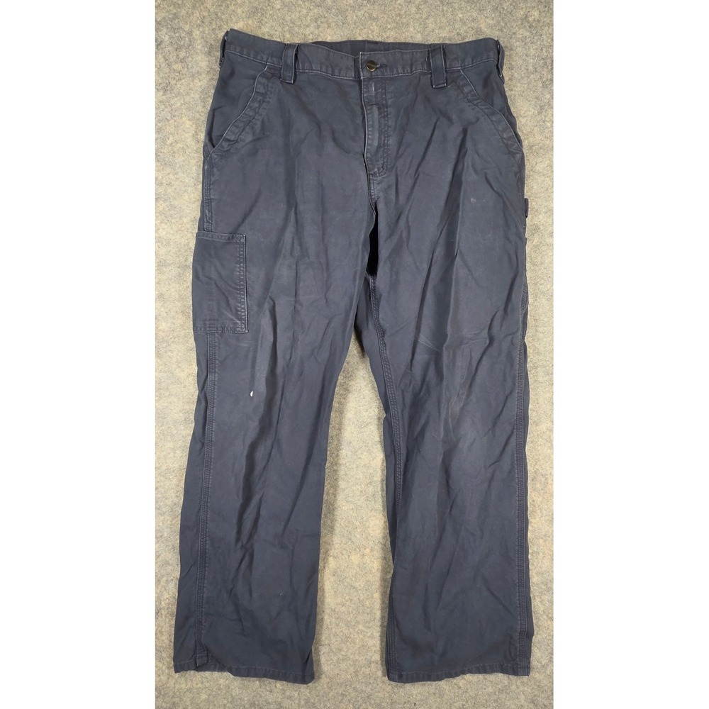 Carhartt B151 NVY Navy Canvas Work Pants Loose Original Fit 38x30 Dungaree